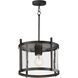 Belfry 1 Light 12 inch Black Outdoor Flush Mount in Hammer