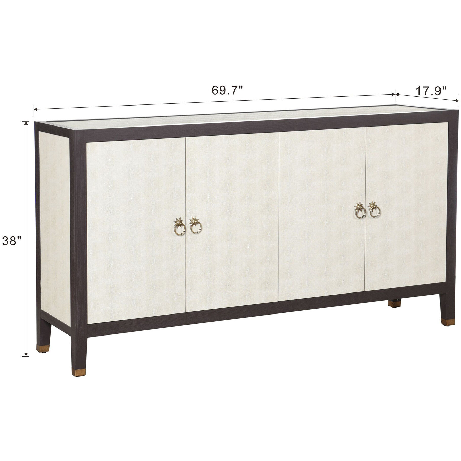 Dann Foley - Shagreen 70 inch Ivory and Gray Shagreen Sideboard