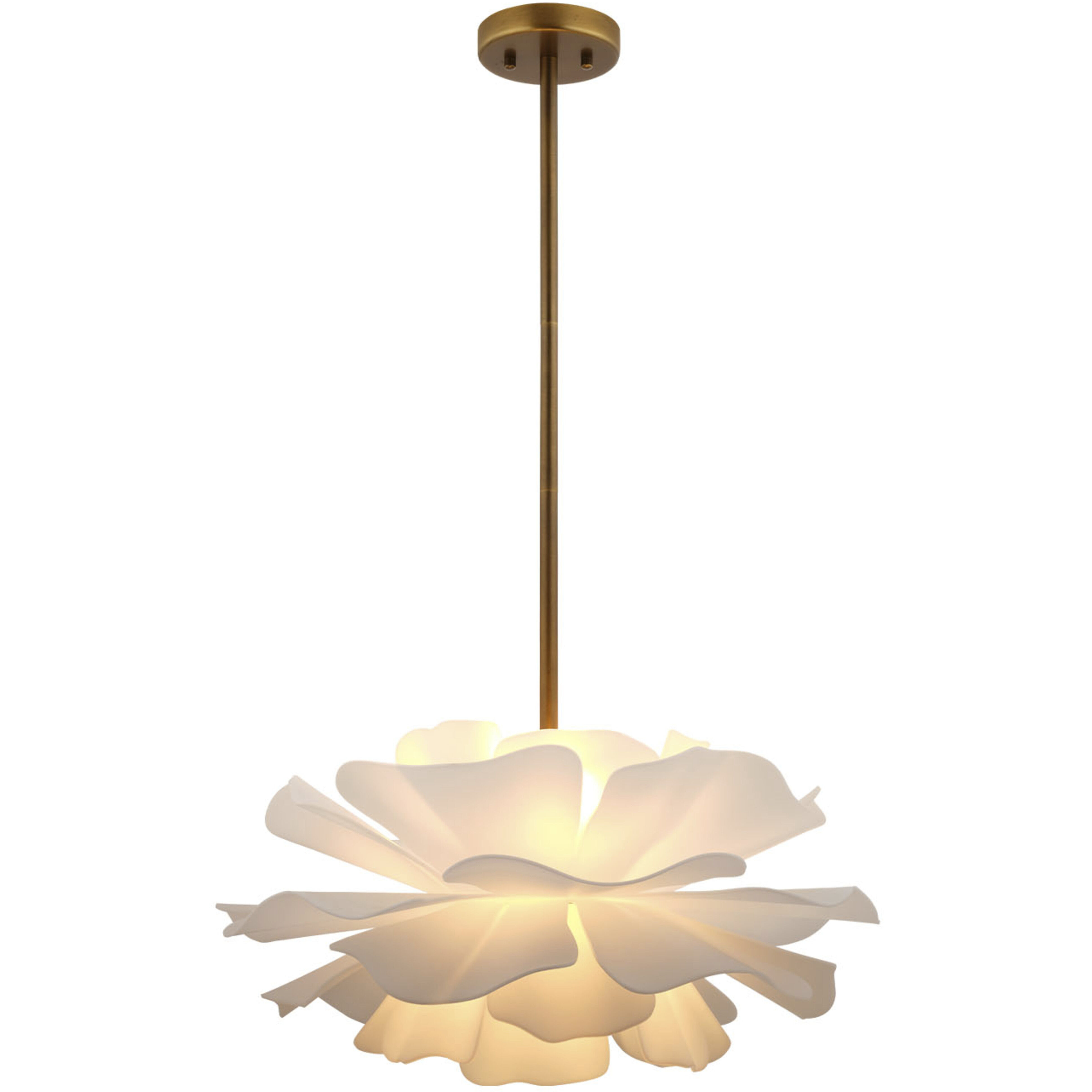 Zinnia 1 Light 22 inch Antique Brass Chandelier Ceiling Light, Small, Inline