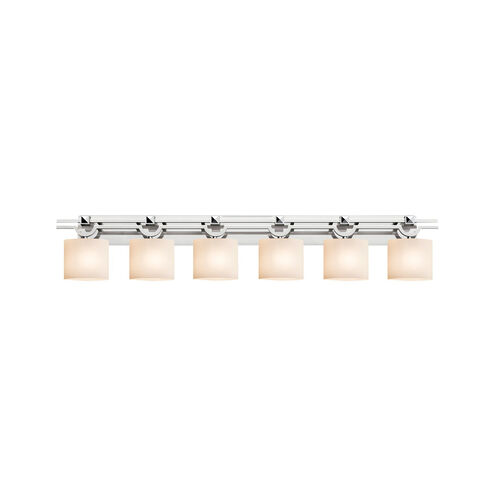 Fusion LED 59 inch Brushed Nickel Bath Bar Wall Light in 4200 Lm LED, Rectangle, Frosted Crackle Fusion