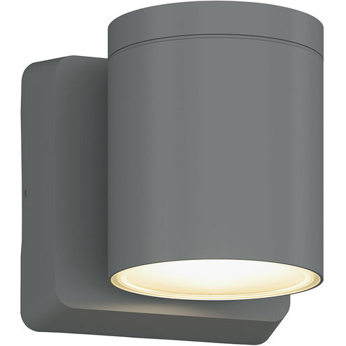 Outdoor Cylinder 1 Light 6 inch Silver LED Wall Sconce Wall Light