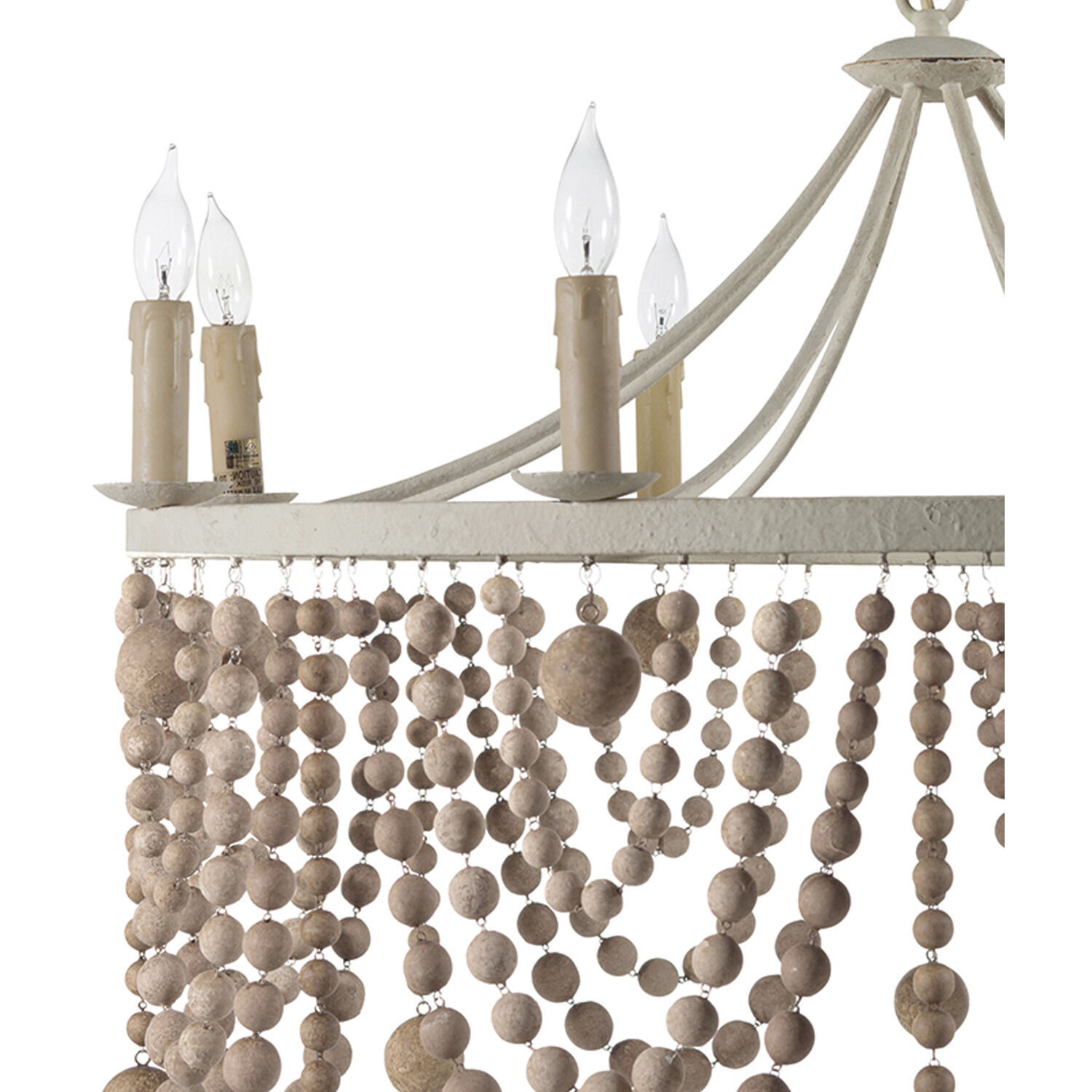 Madeleine 8 Light 36.5 inch Plaster / Beige Washed Wood Chandelier Ceiling Light