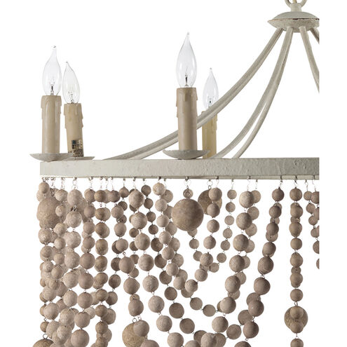 Madeleine 8 Light 36.5 inch Plaster / Beige Washed Wood Chandelier Ceiling Light