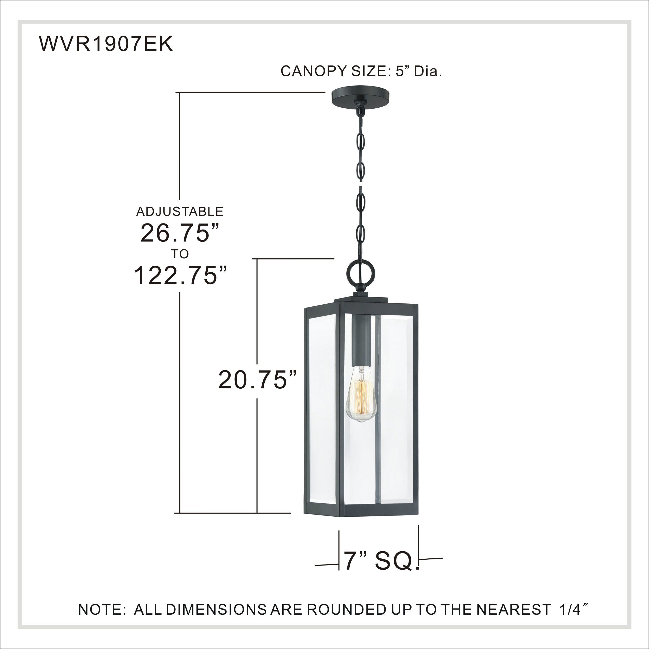 Westover 1 Light 7 inch Earth Black Outdoor Hanging Lantern