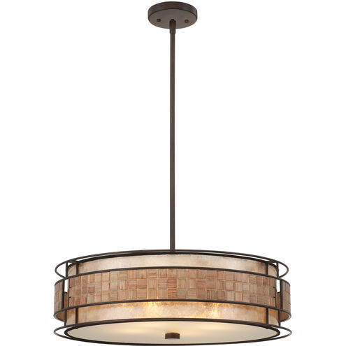 Laguna 4 Light 22 inch Renaissance Copper Pendant Ceiling Light, Naturals