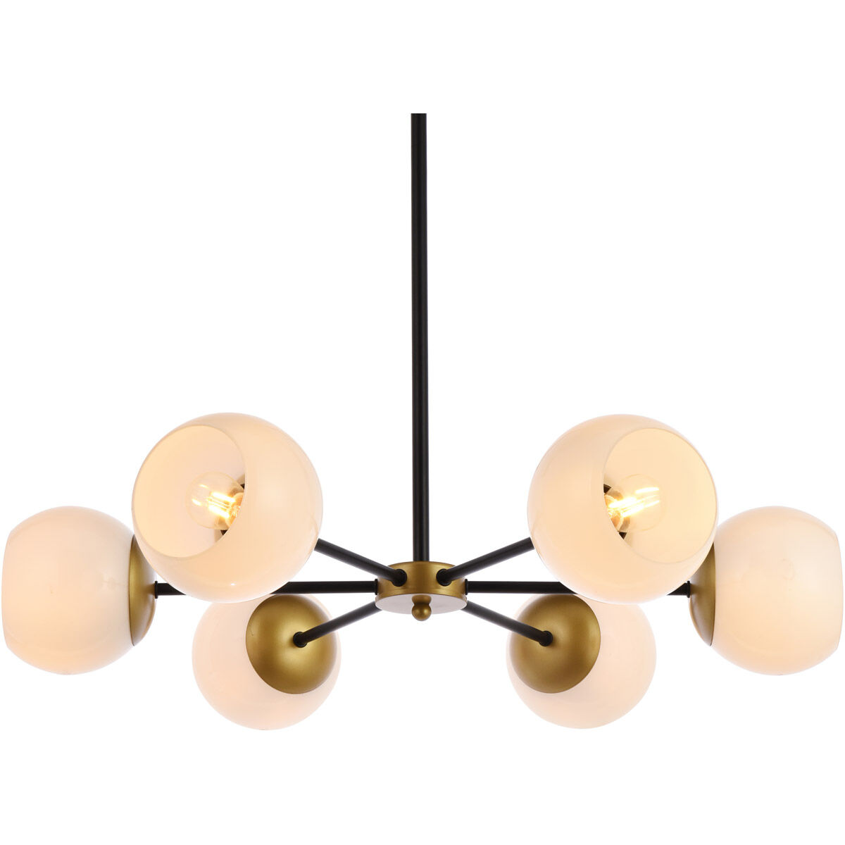 Briggs 6 Light 30 inch Black and Brass Pendant Ceiling Light