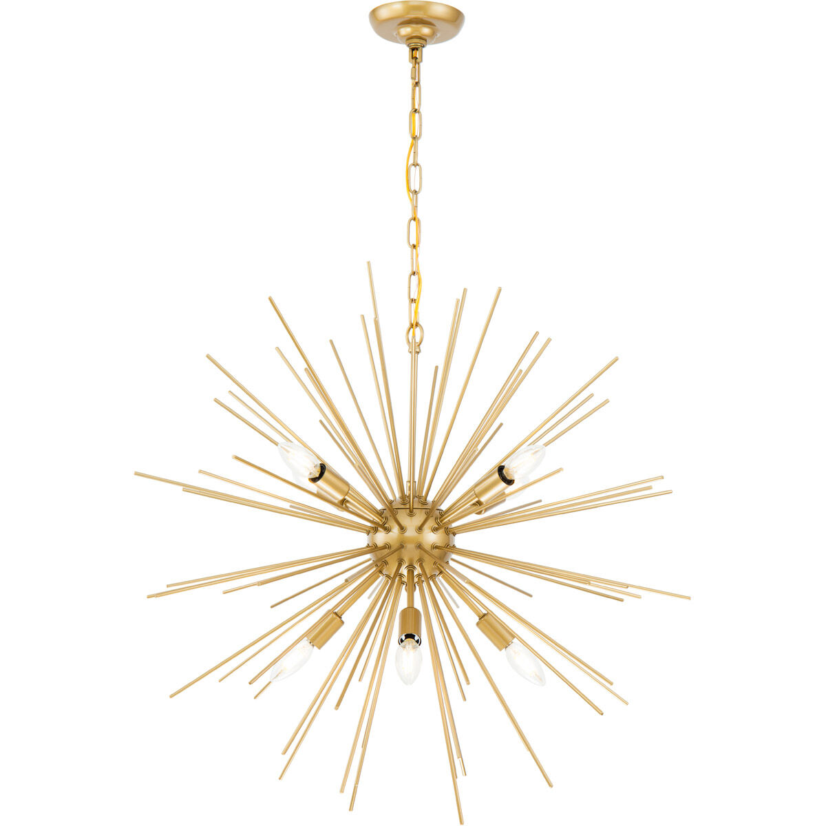 Timber 8 Light 30 inch Brass Pendant Ceiling Light