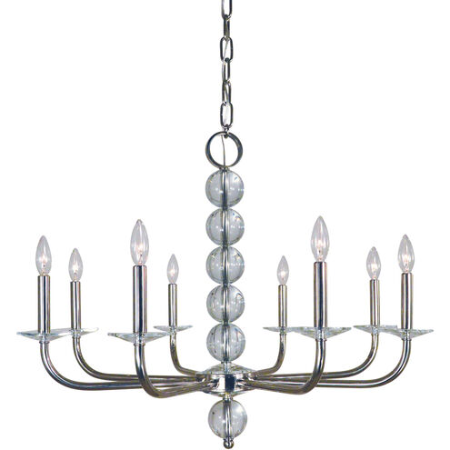 Glamour 8 Light 32 inch Polished Nickel Chandelier Ceiling Light