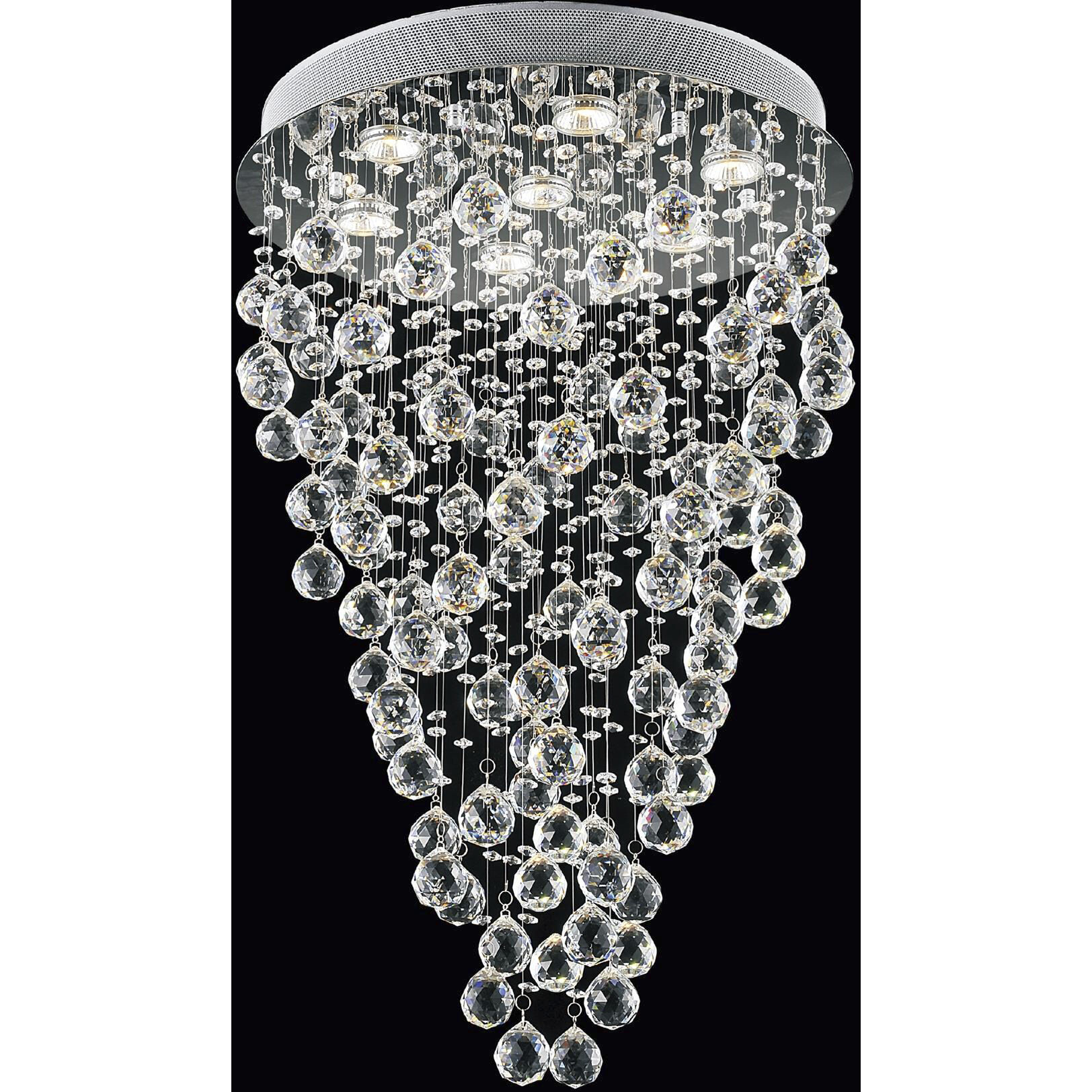 Rain Drop 7 Light 20 inch Chrome Flush Mount Ceiling Light