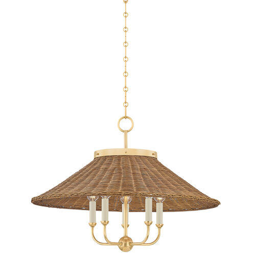 Kensington 5 Light 27.5 inch Aged Brass Chandelier Ceiling Light