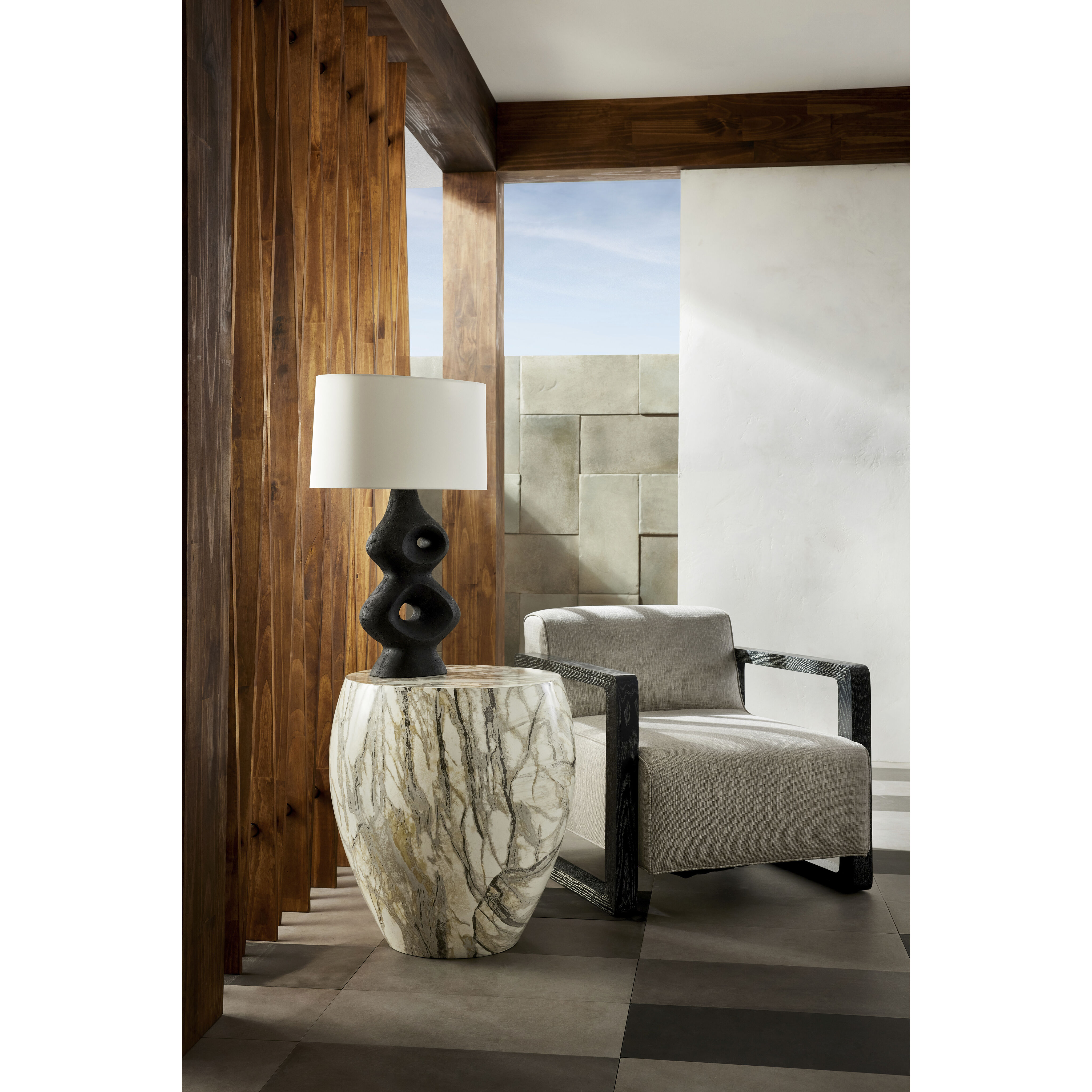 Kenmore 24 inch Mojave Faux Marble Side Table