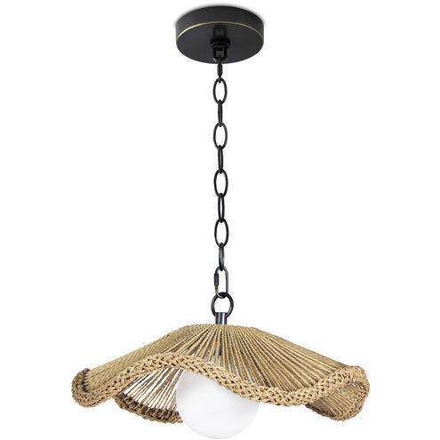 Coastal Living Provence Cafe LED 15.25 inch Natural Pendant Ceiling Light, Small