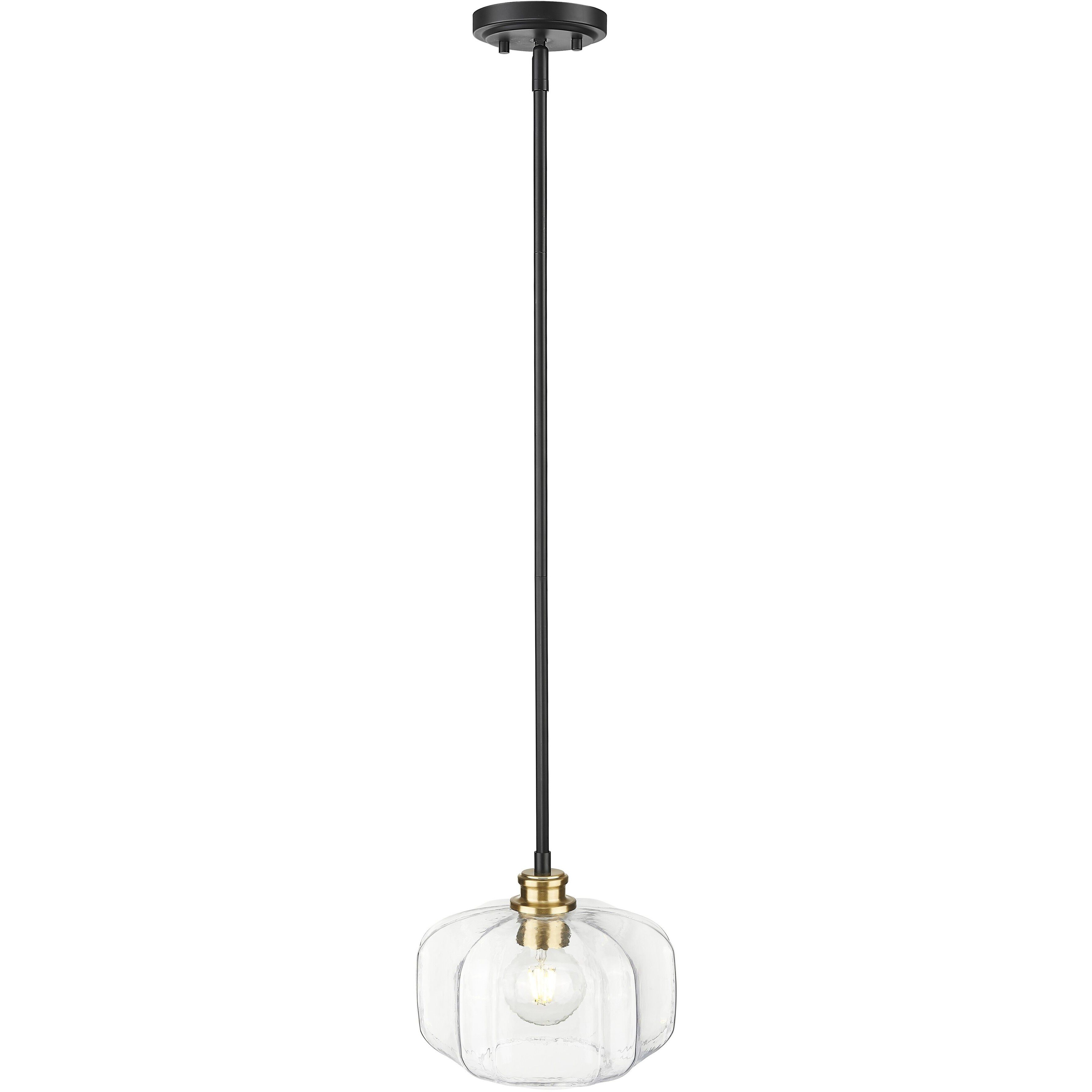 Oxley 1 Light 10 inch Matte Black and Brass Pendant Ceiling Light