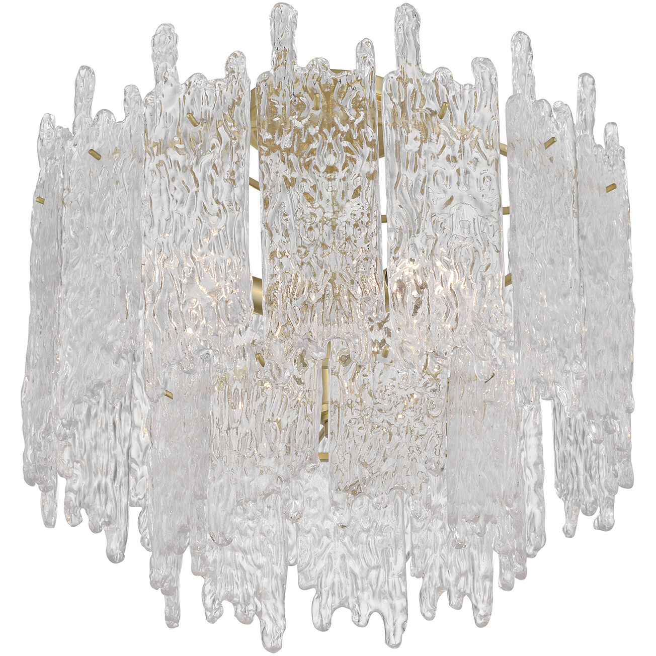 Ackerly 3 Light 16 inch Aged Brass Semi Flush Ceiling Light