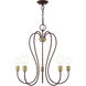 Lucerne 5 Light 24 inch Bronze with Antique Brass Accents Chandelier Ceiling Light