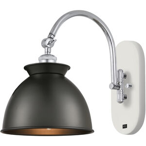 Ballston Adirondack LED 8.13 inch White and Polished Chrome Sconce Wall Light in Matte Black