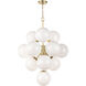 La Dame 13 Light 28 inch Natural Brass Chandelier Ceiling Light in Swirl Glass/Natural Brass