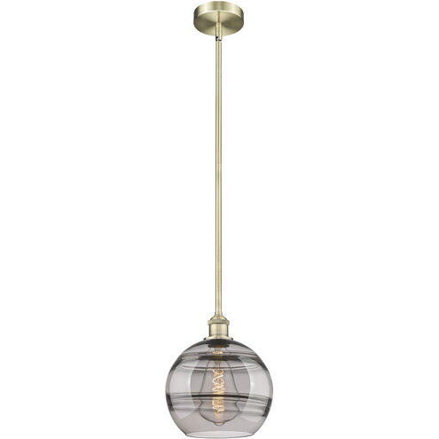 Edison Rochester 1 Light 10 inch Antique Brass Stem Hung Mini Pendant Ceiling Light