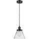Ballston Large Cone 1 Light 8 inch Oil Rubbed Bronze Mini Pendant Ceiling Light in Clear Glass, Ballston