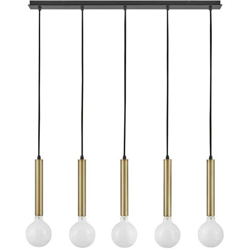 Bobbie LED 36 inch Lacquered Brass Chandelier Ceiling Light, Linear