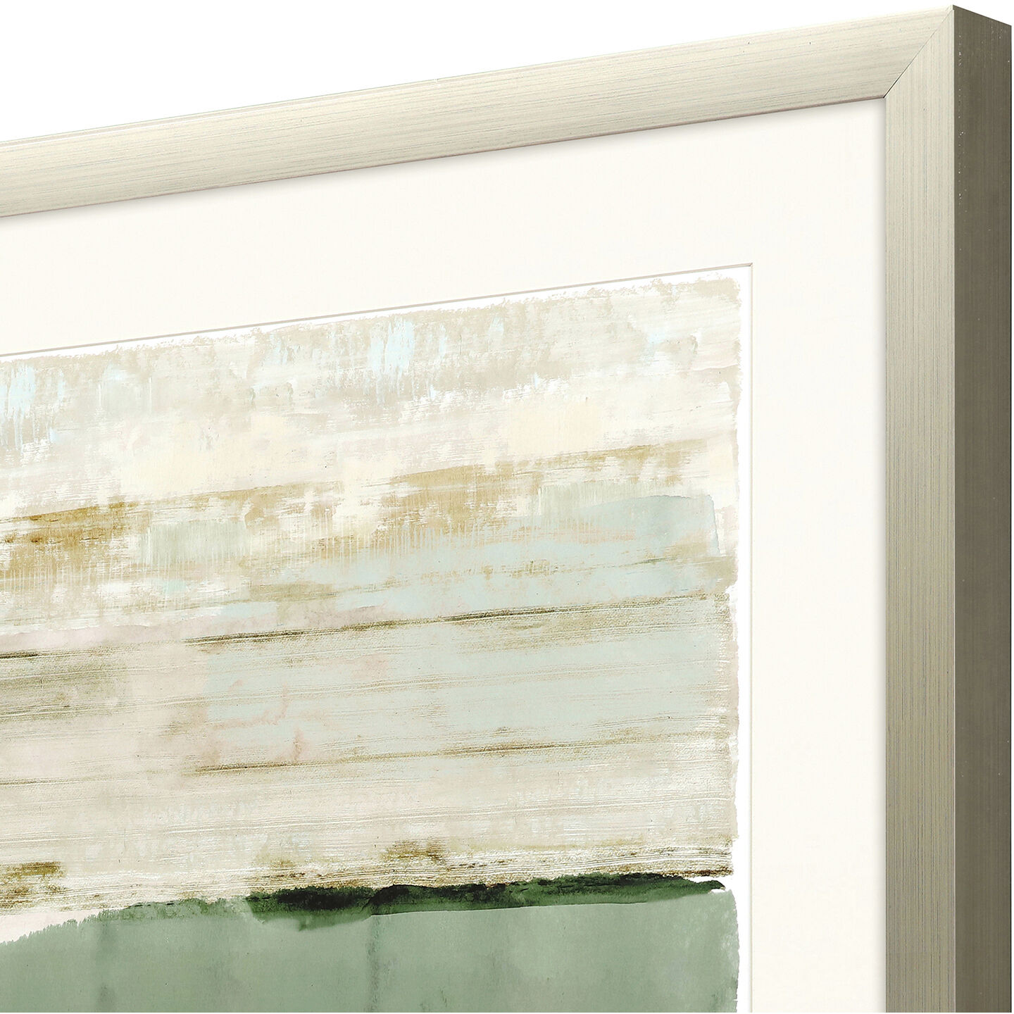 Miles Away Green and Beige and Neutral and Pink Framed Art