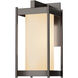 Cela 1 Light 13.6 inch Coastal Bronze Outdoor Sconce in Opal, Medium