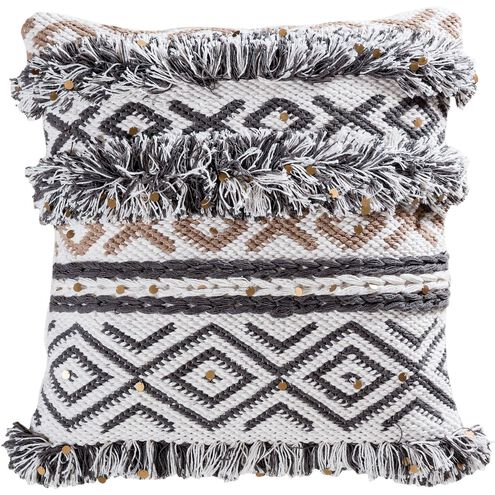 Domingo 20 X 20 inch Mustard with Gray Pillow, Cover Only