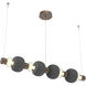 Torno Mandrel LED 53.3 inch Burnished Bronze with Charcoal Linear Chandelier Ceiling Light