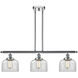 Ballston Large Bell 3 Light 36 inch Polished Chrome Island Light Ceiling Light in Clear Glass, Ballston