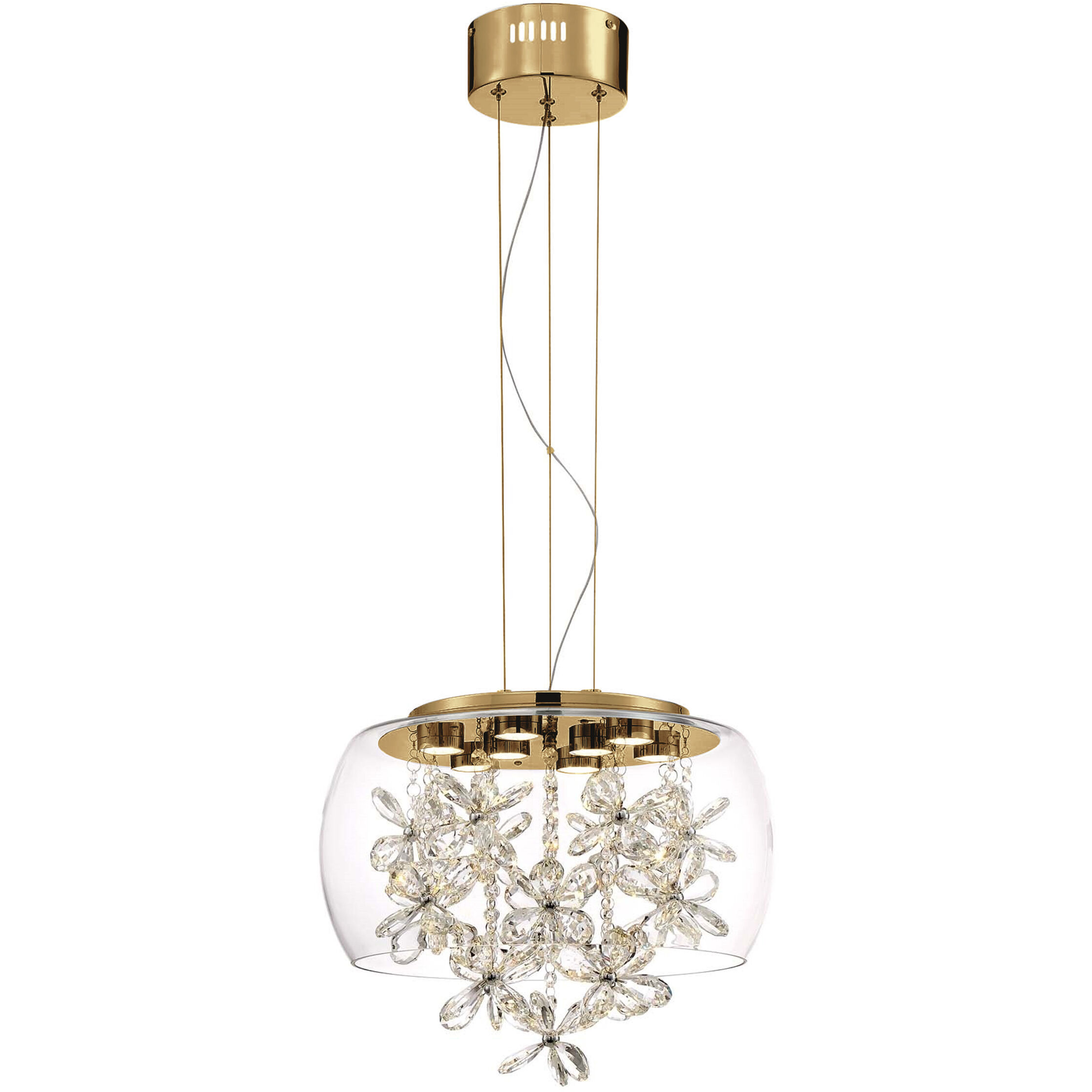 Destiny 8 Light 15.7 inch Aged Brass Pendant Ceiling Light