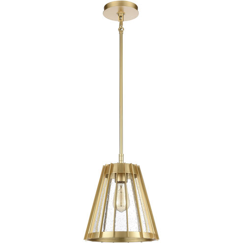 Open Louvers 1 Light 10 inch Champagne Gold Pendant Ceiling Light