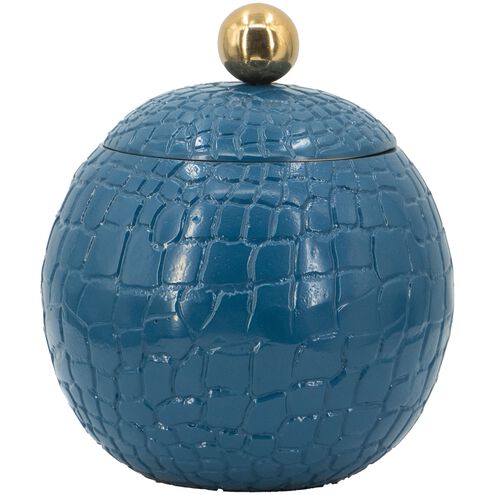 Crocodile Blue Lidded Pot