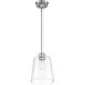 Industrial 1 Light 9.5 inch Brushed Nickel Pendant Ceiling Light