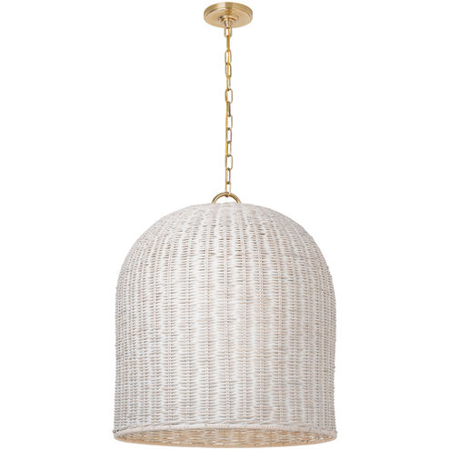 Marie Flanigan Nancy LED 25.25 inch Soft Brass Woven Hanging Shade Ceiling Light