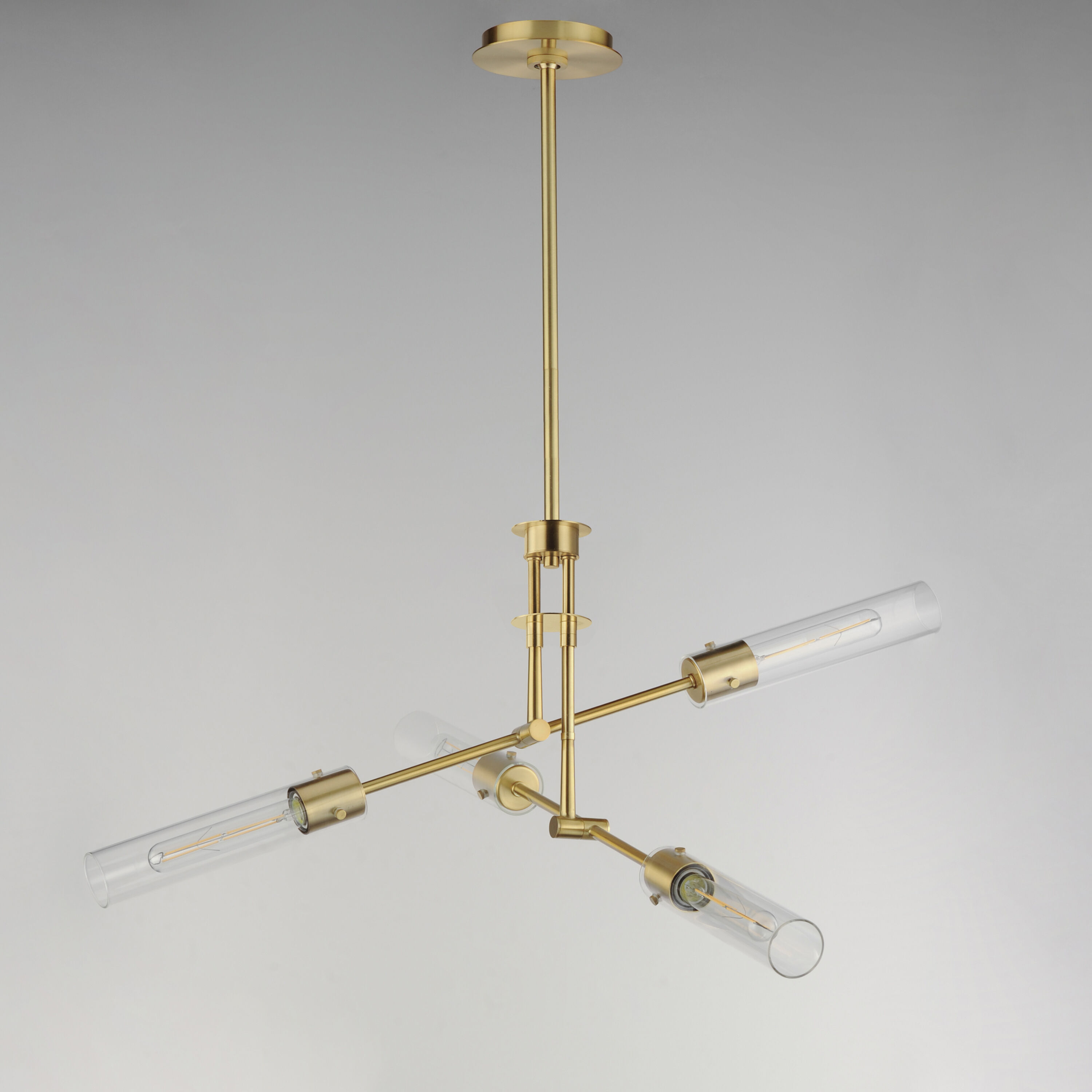 Equilibrium LED 36 inch Natural Aged Brass Semi-Flush Mount Ceiling Light