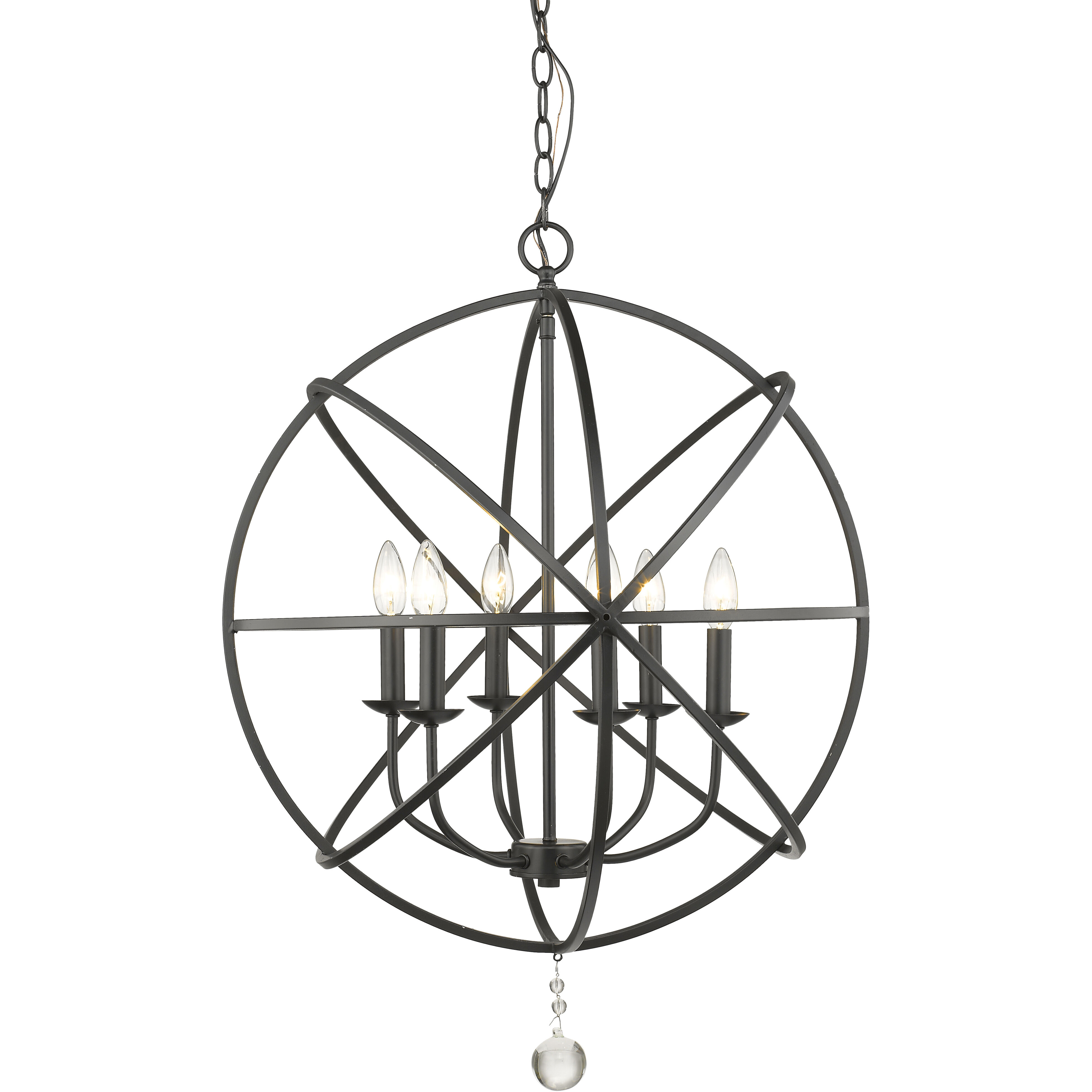 Tull 6 Light 24 inch Matte Black Chandelier Ceiling Light