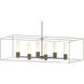 Portico 6 Light 42 inch Dark Smoke and Sterling Pendant Ceiling Light in Dark Smoke/Sterling, Opal
