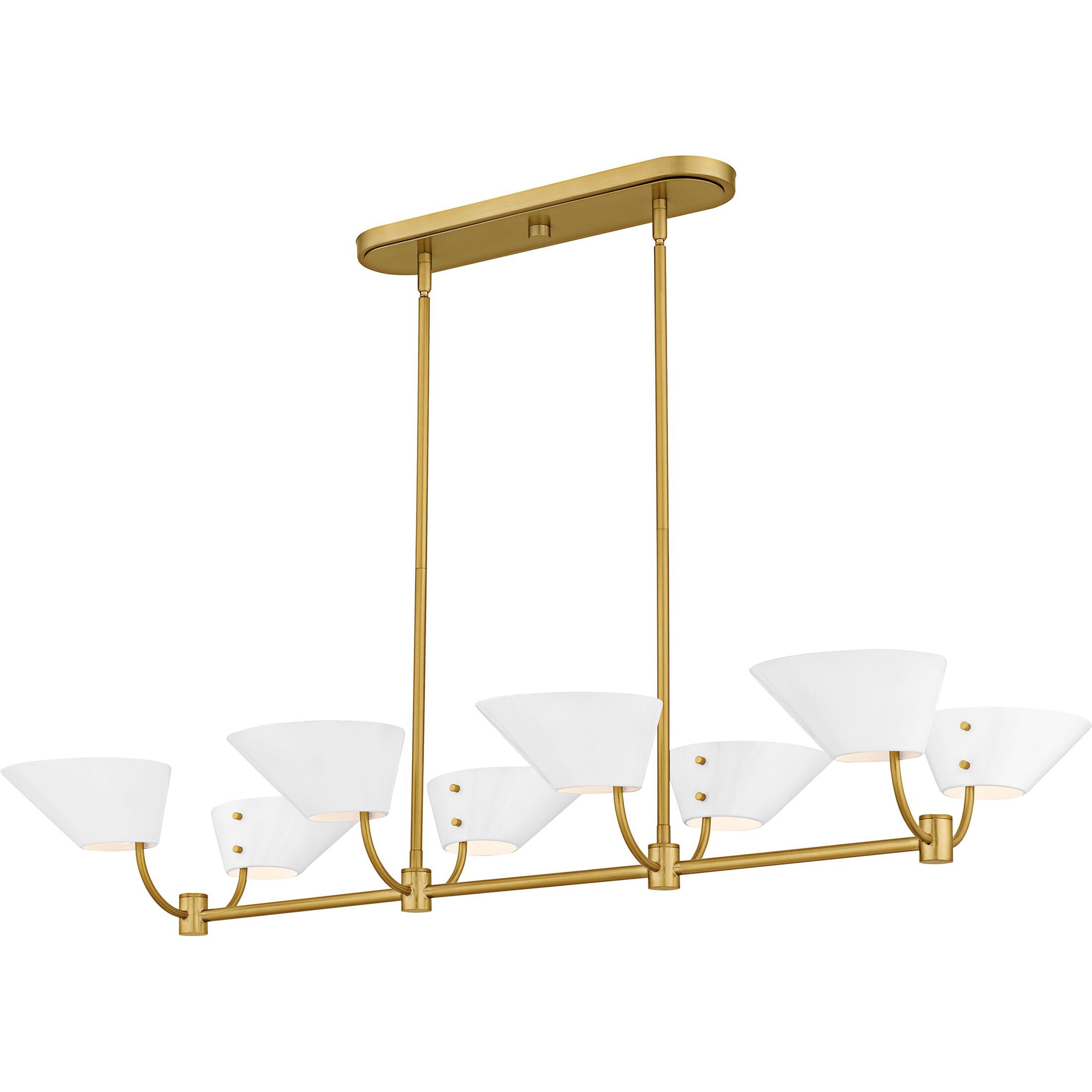 Penley 8 Light 42 inch Brushed Gold Linear Chandelier Ceiling Light, Medium