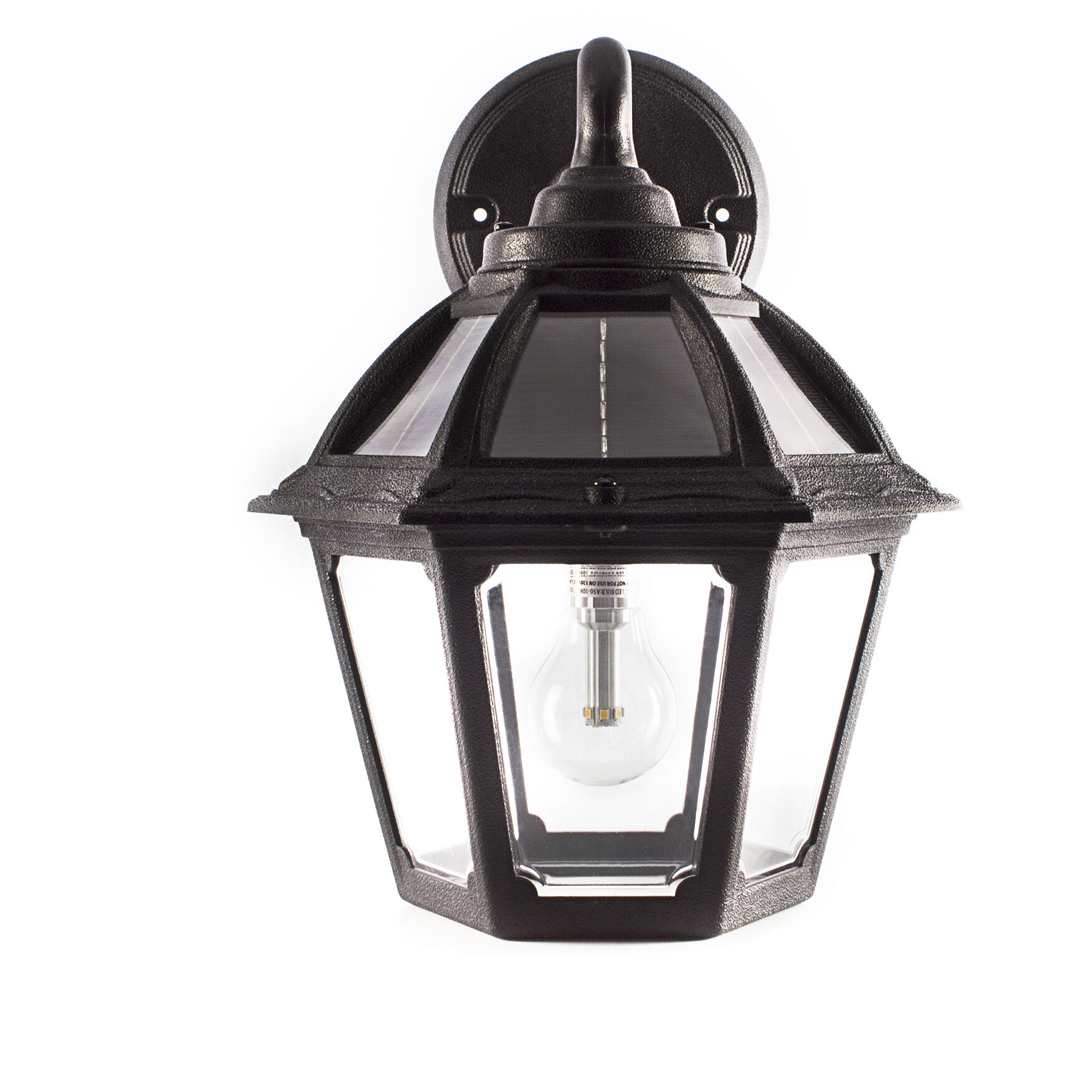 Polaris LED 12 inch Black Outdoor Wall Sconce, Solar