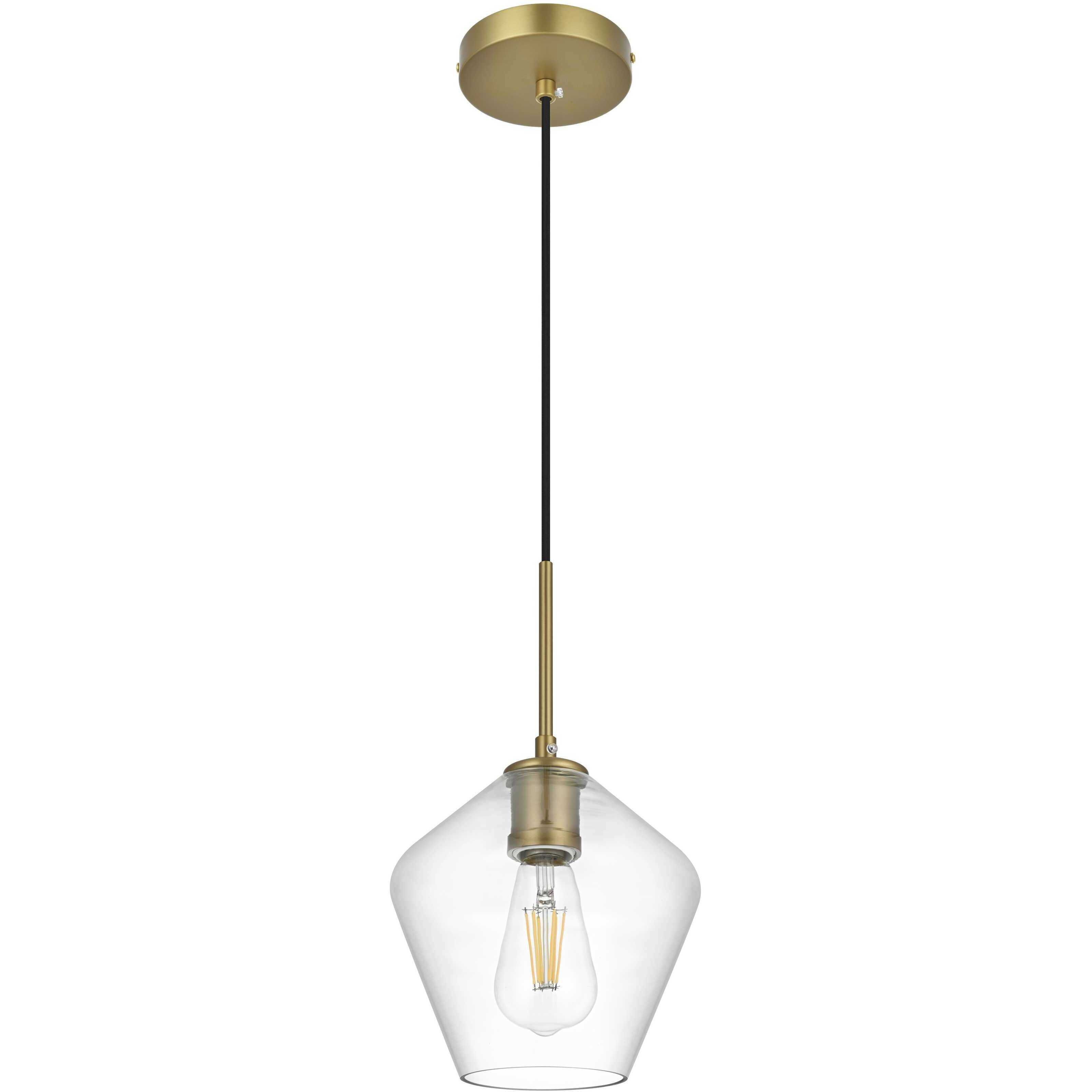 Gene 1 Light 8 inch Satin Gold Pendant Ceiling Light