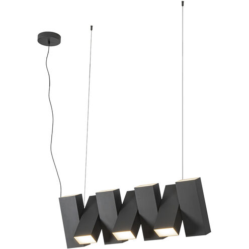 Domino Linear Pendant Ceiling Light in Black