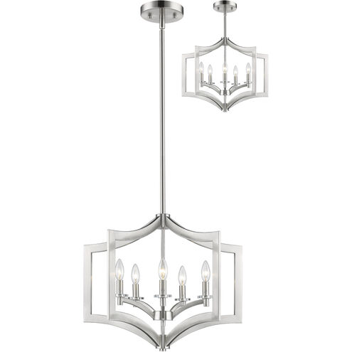 Zander 5 Light 23.6 inch Brushed Nickel Chandelier Ceiling Light
