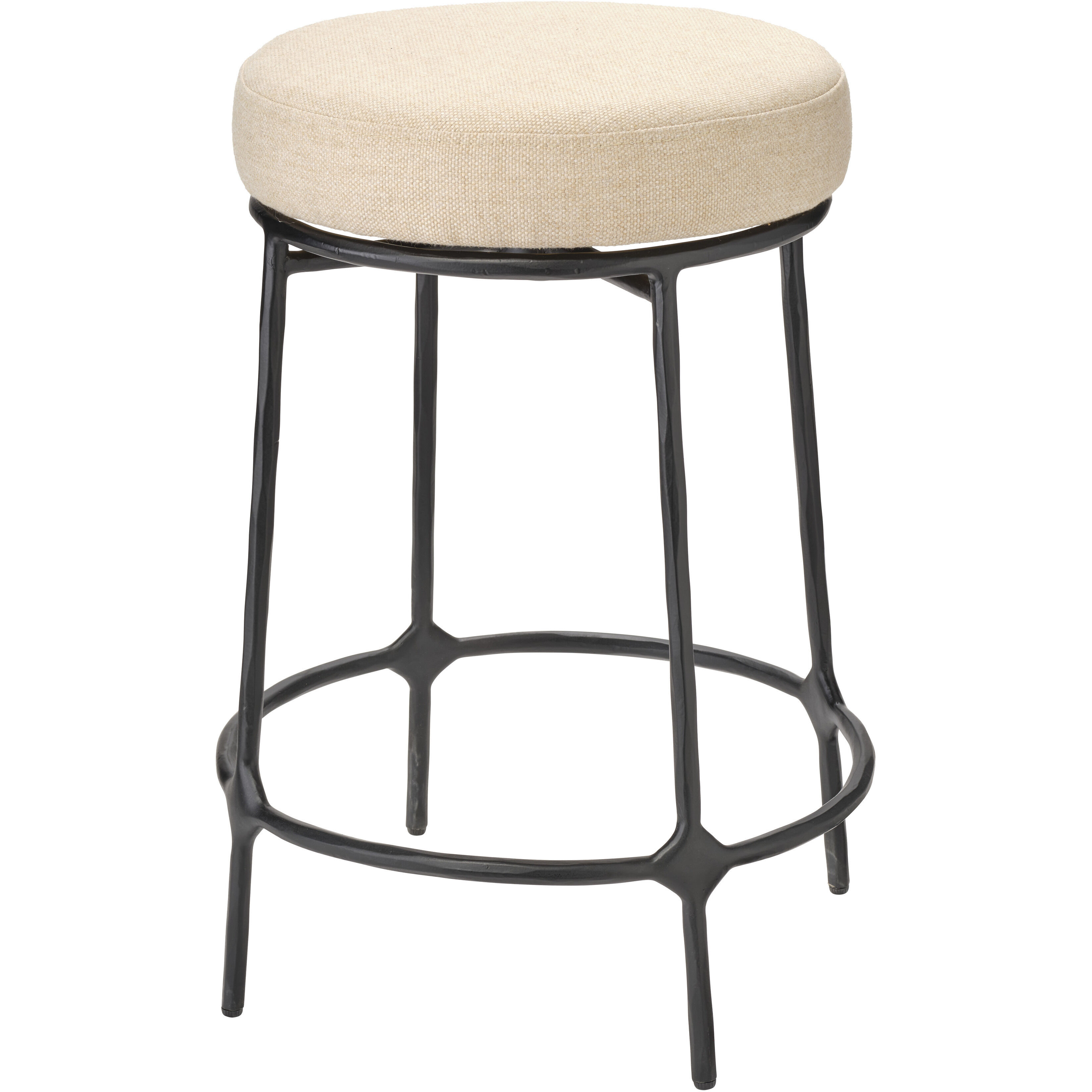 Asteria 25 inch Black and Beige Counter Stool, Inline