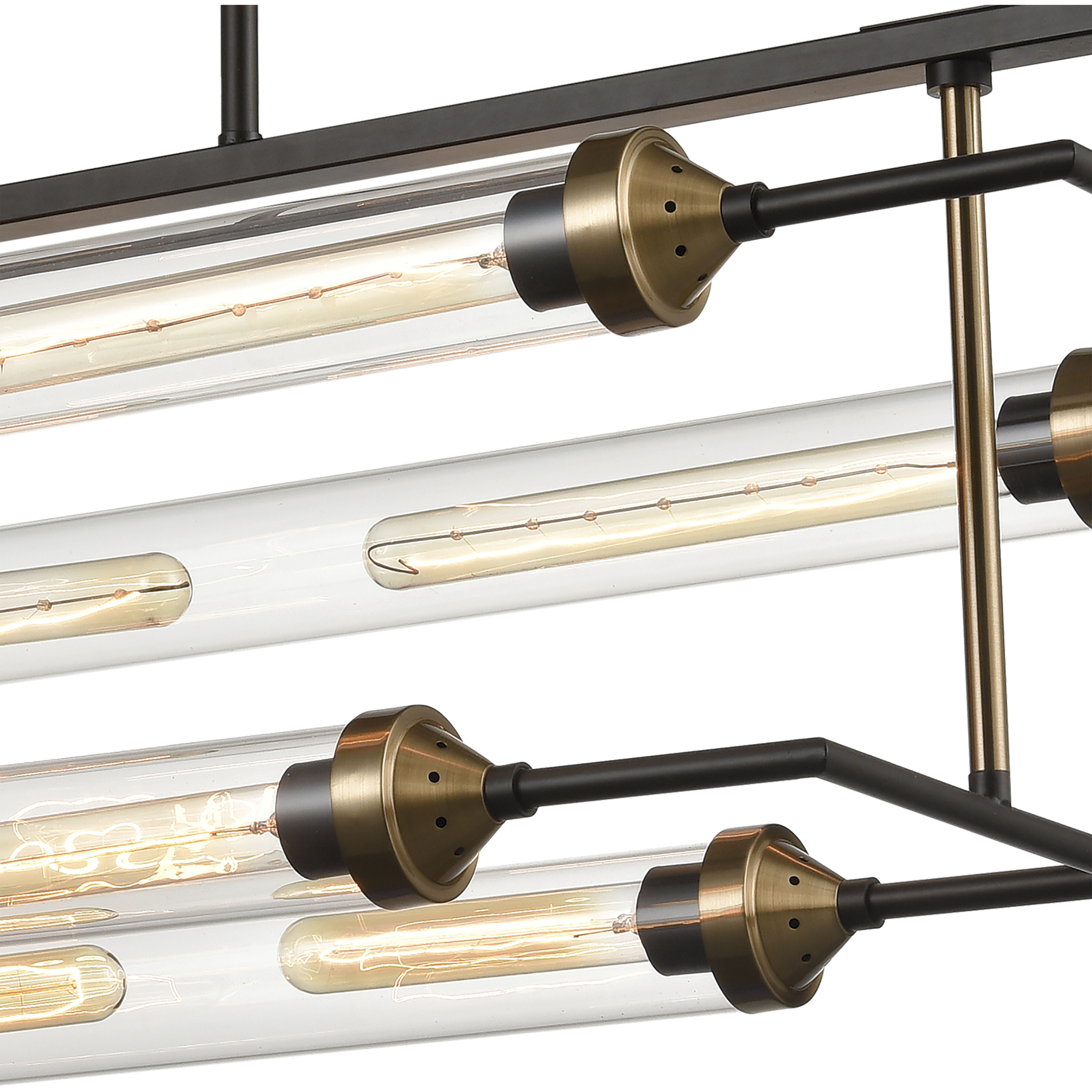North By North East 8 Light 40 inch Oil Rubbed Bronze Linear Chandelier Ceiling Light