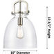 Newton Bell 1 Light 10 inch Satin Nickel Pendant Ceiling Light