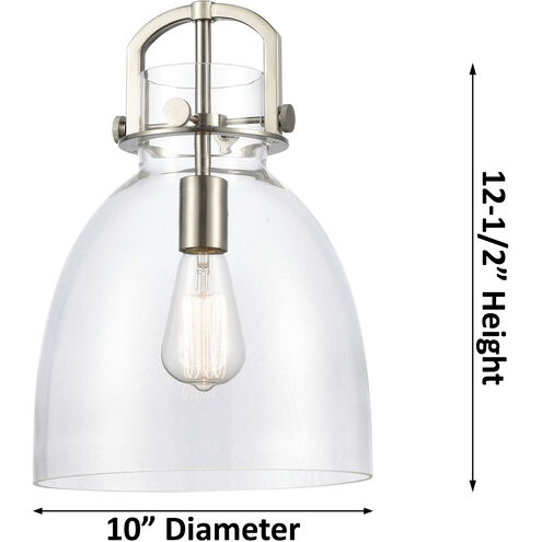 Newton Bell 1 Light 10 inch Satin Nickel Pendant Ceiling Light