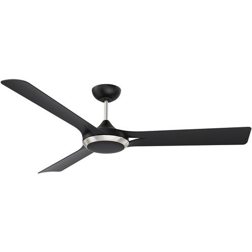 Ori 60 inch Black and Satin Nickel with Black Blades Indoor Ceiling Fan