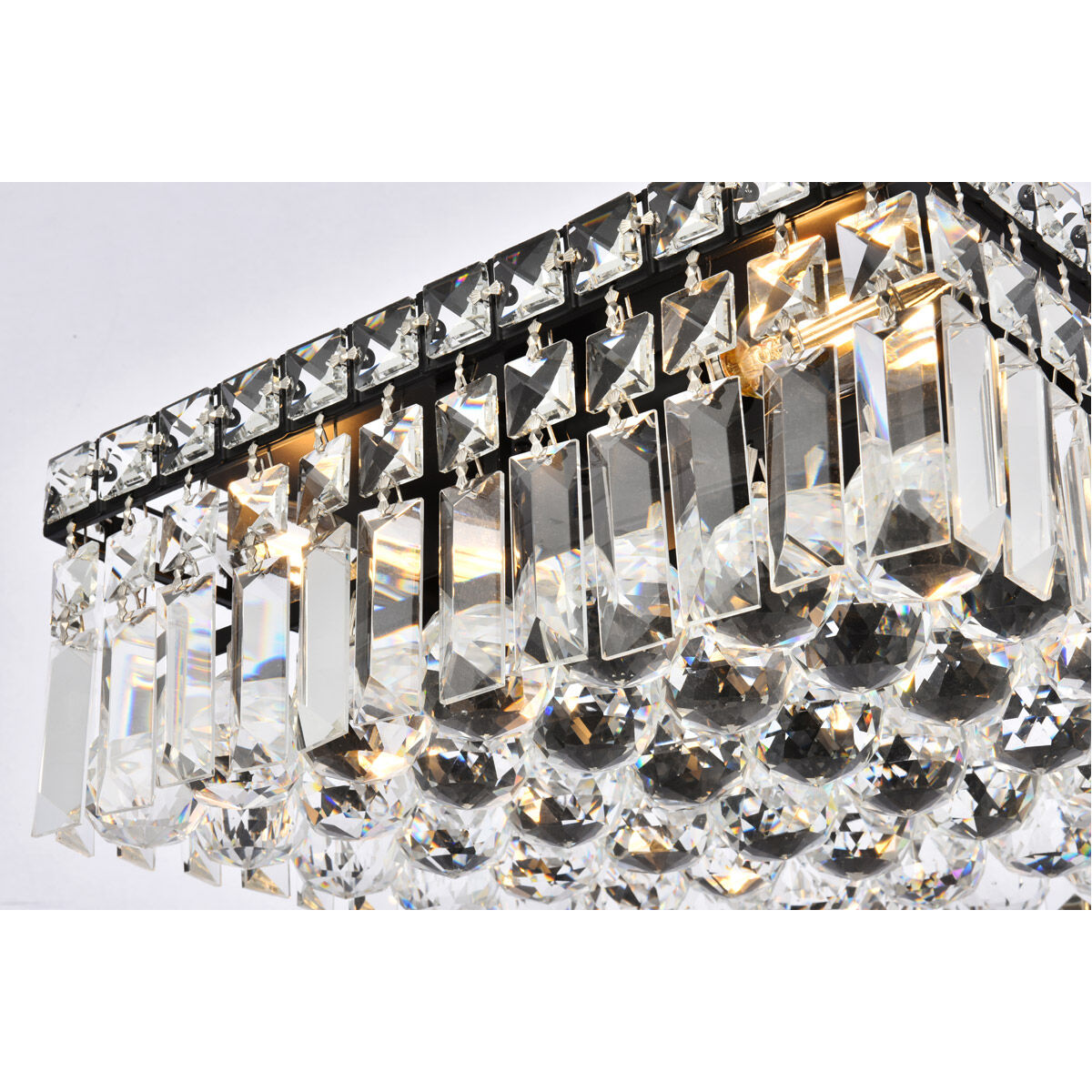 Maxime 5 Light 14 inch Black and Clear Flush Mount Ceiling Light in Royal Cut