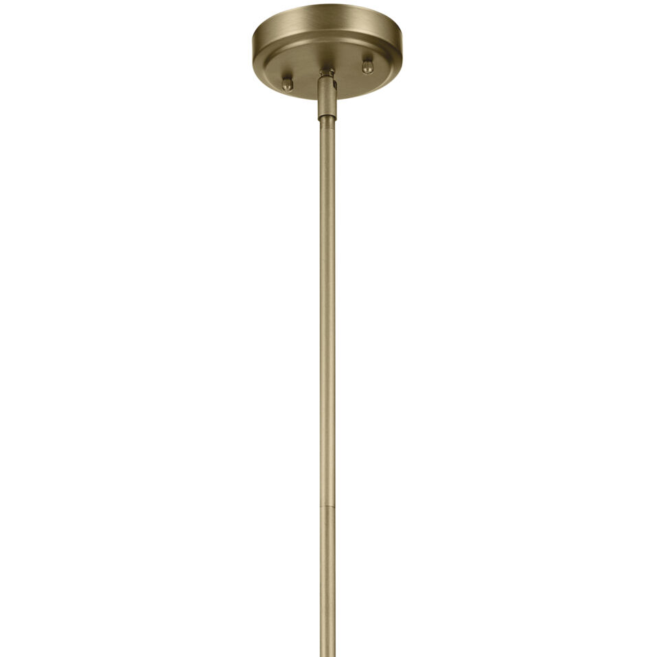 Everly 1 Light Natural Brass Pendant Ceiling Light in Clear