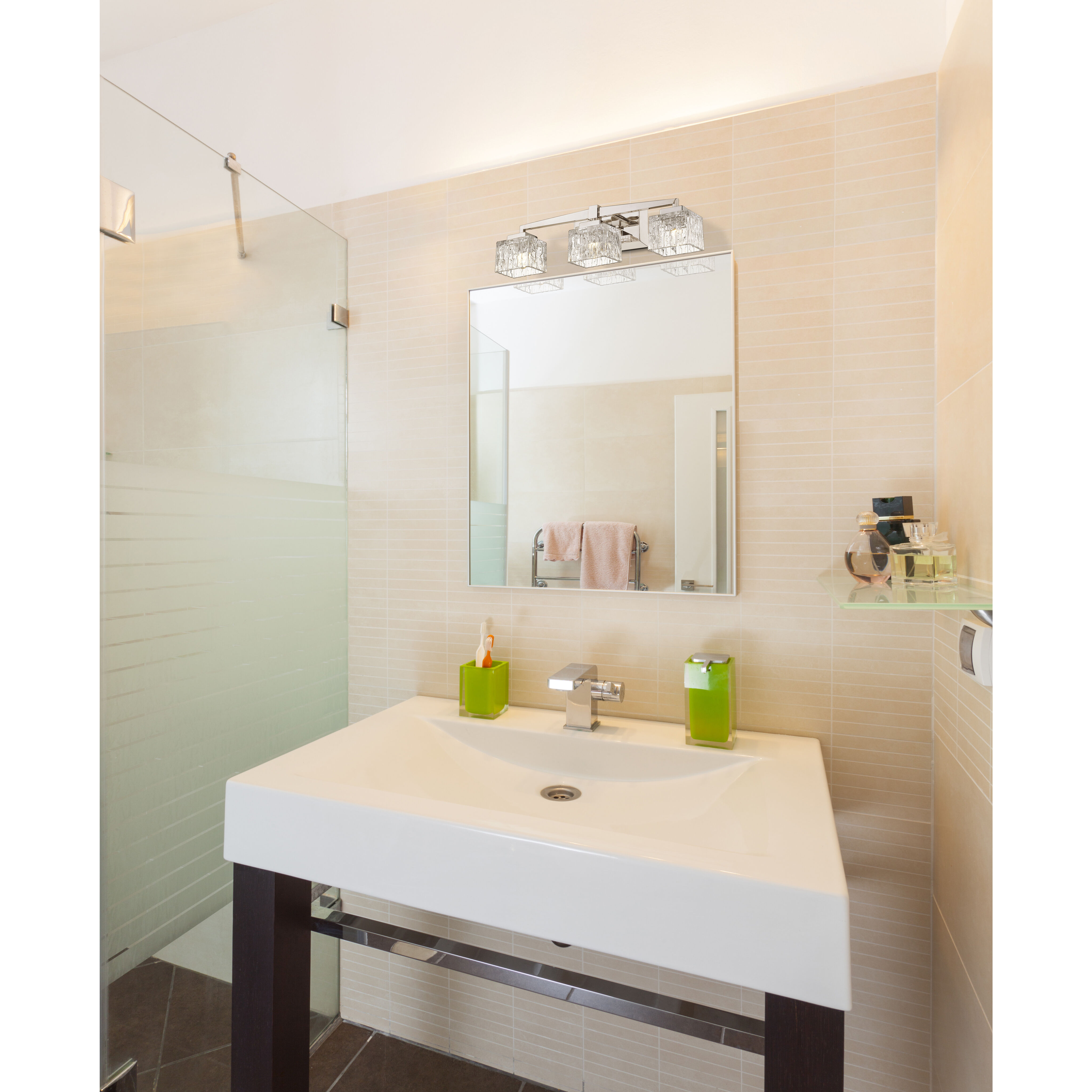 Rubicon 3 Light 22 inch Chrome Vanity Wall Light in G9